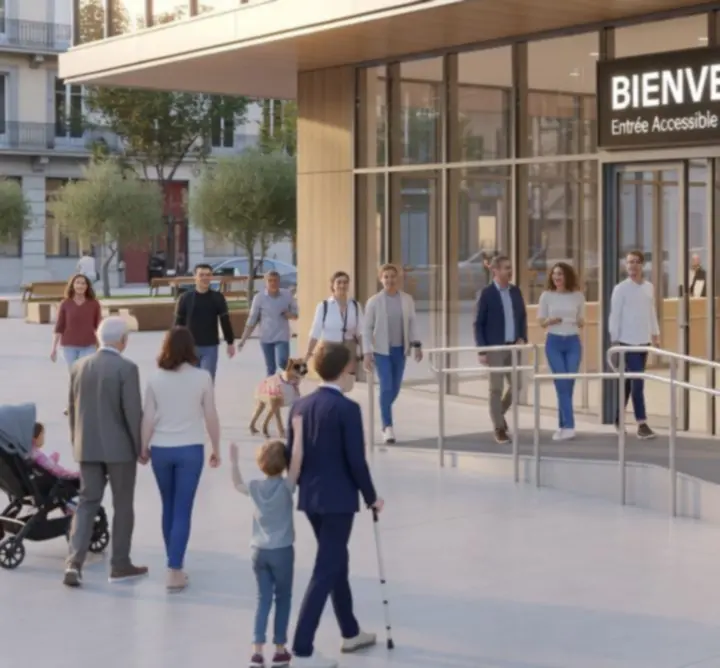 Accueil accessible aux personnes à mobilité réduite dans le lieu JOY.