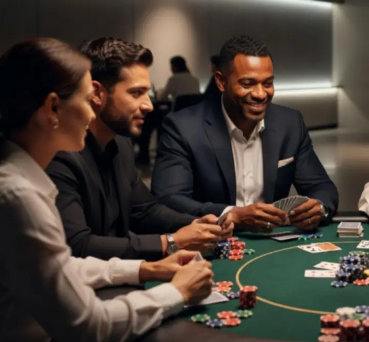 Table de poker et jeux stratégiques animés dans l'espace JOY.
